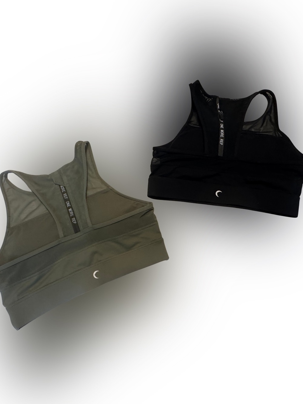 Set of 2 Zyia High-Support Racerback Sports Bras in Black and Olive